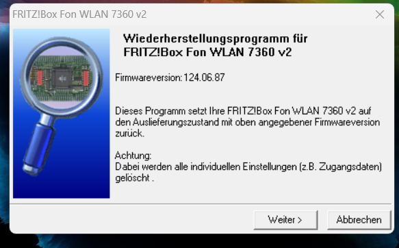 Fritzbox 7360 Recover