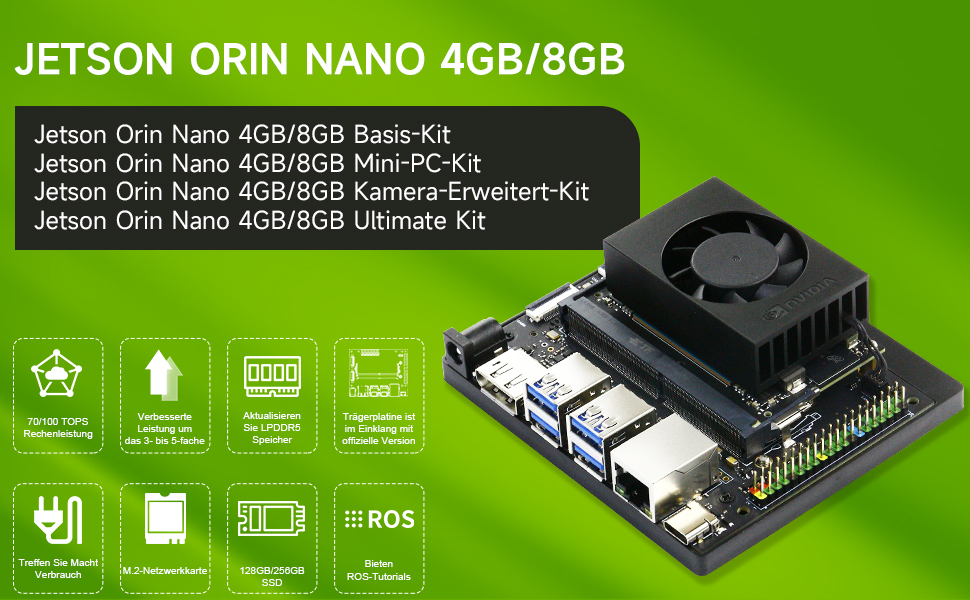 Jetson Orin Nano 8GB Hardware für die Erstellung und Arbeiten mit künstlicher Intelligenz.