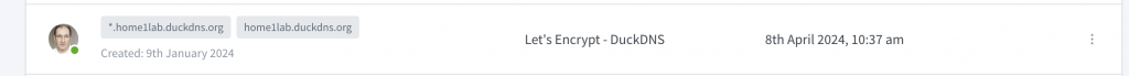 NPM Lets Encrypt Zertifkat erstellt
