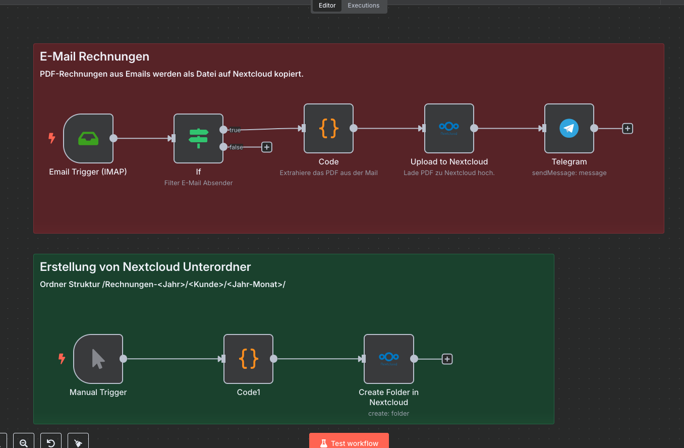 Titelbild: Komplexer Node-n8n-Workflow